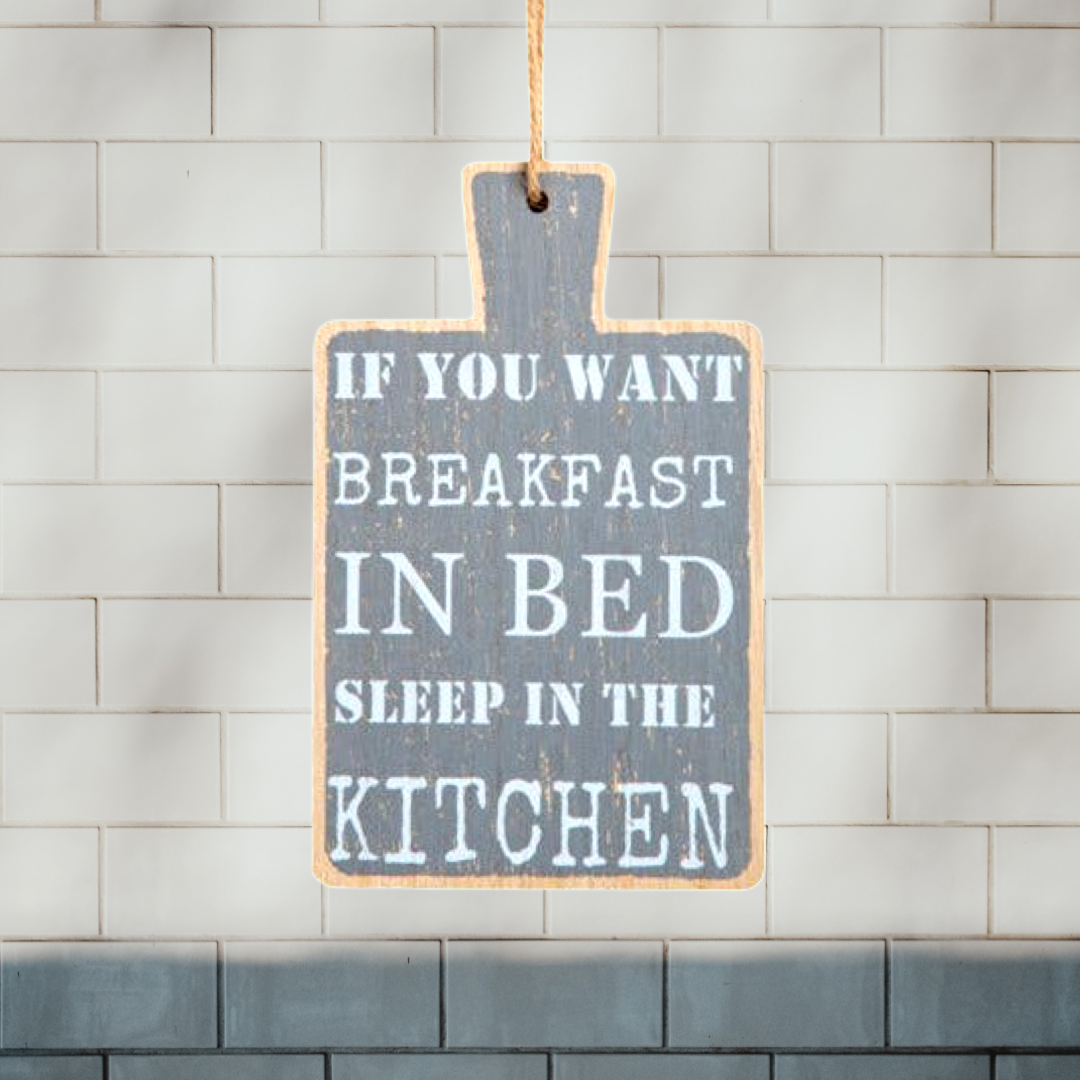 Wall Hanging Breakfast In Bed Wall Grey