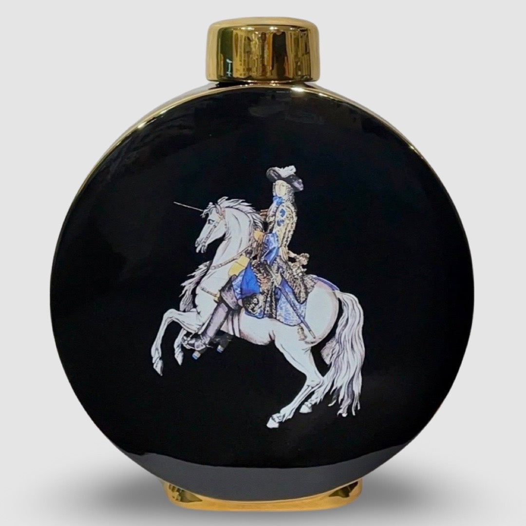 Temple Jar Horse Rider Black