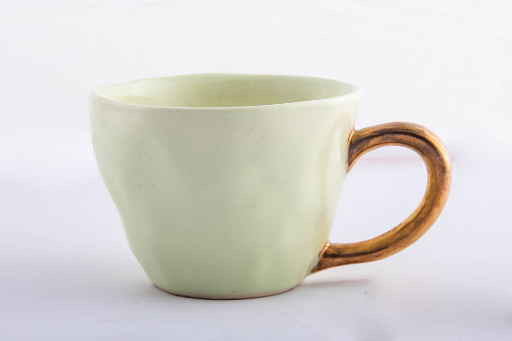 Tea Cup Ceramic Apple Green
