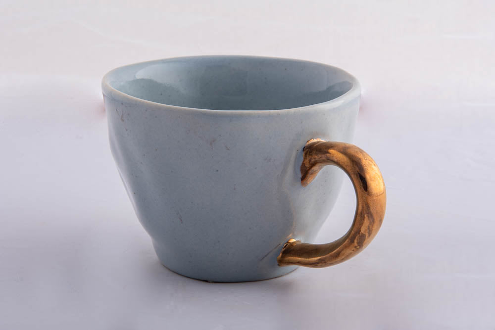 Tea Cup Ceramic Marine Blue