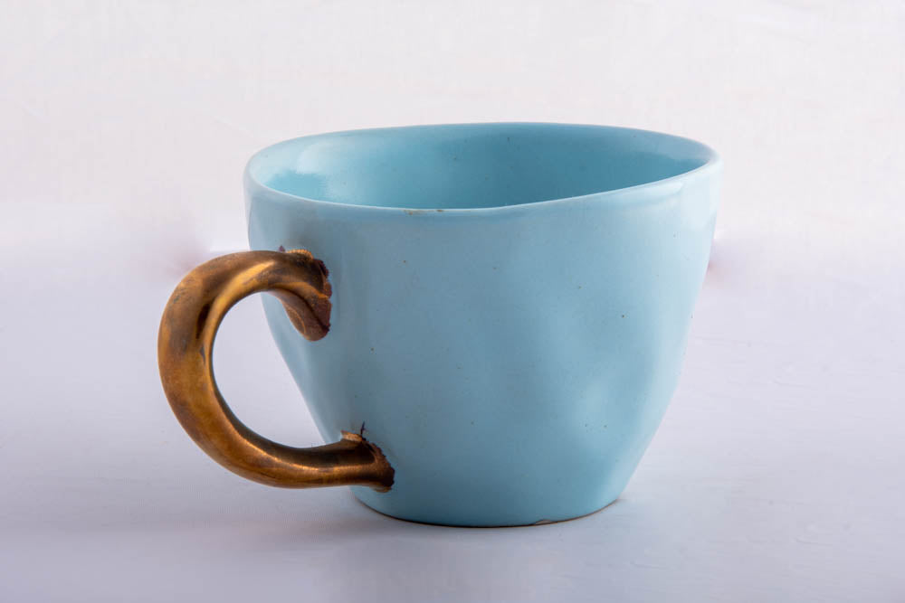 Tea Cup Ceramic Powder Blue