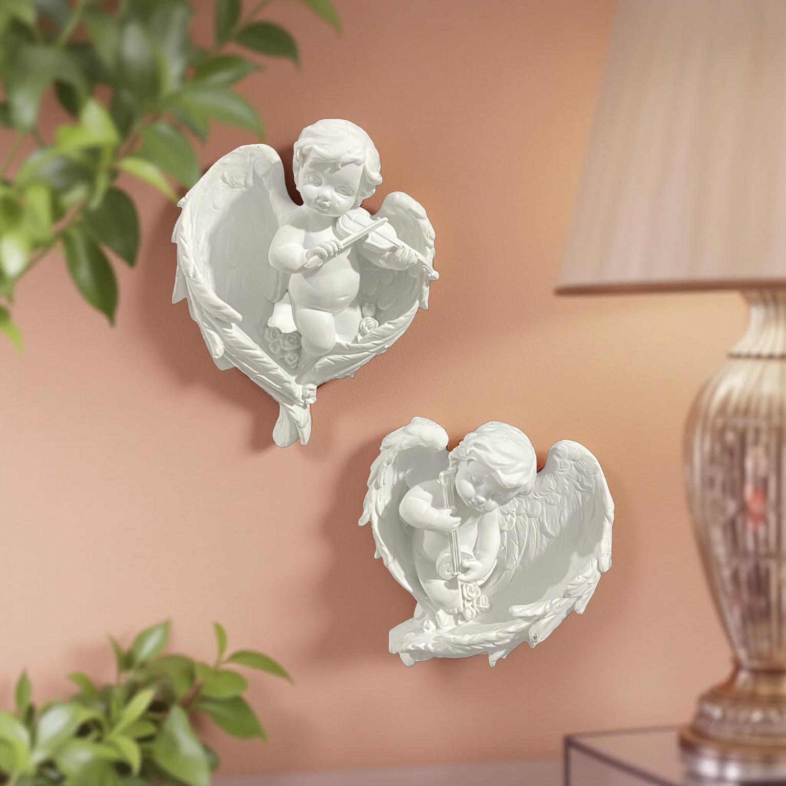 Wall Decor White Cherub S02 (B)
