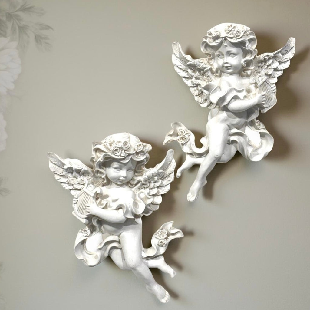 Wall Decor White Cherub S02 (C)