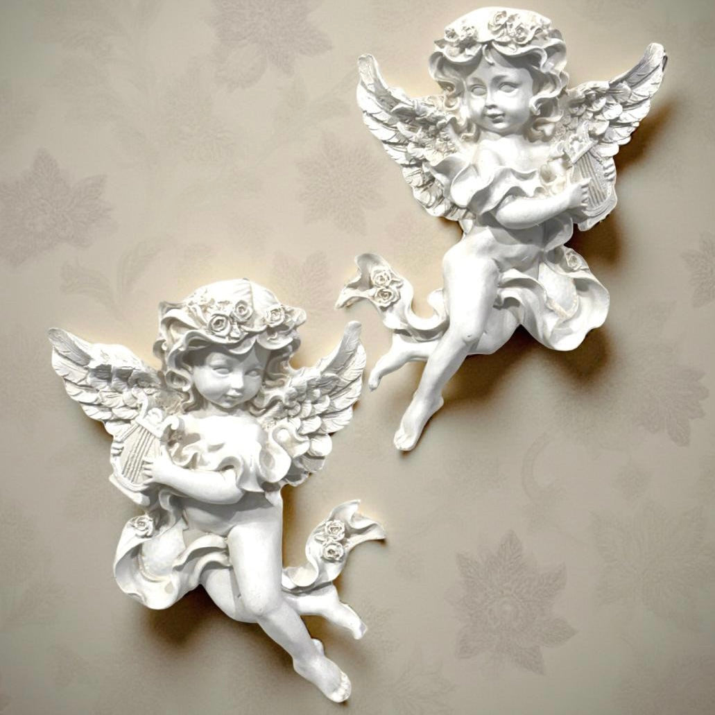 Wall Decor White Cherub S02 (C)