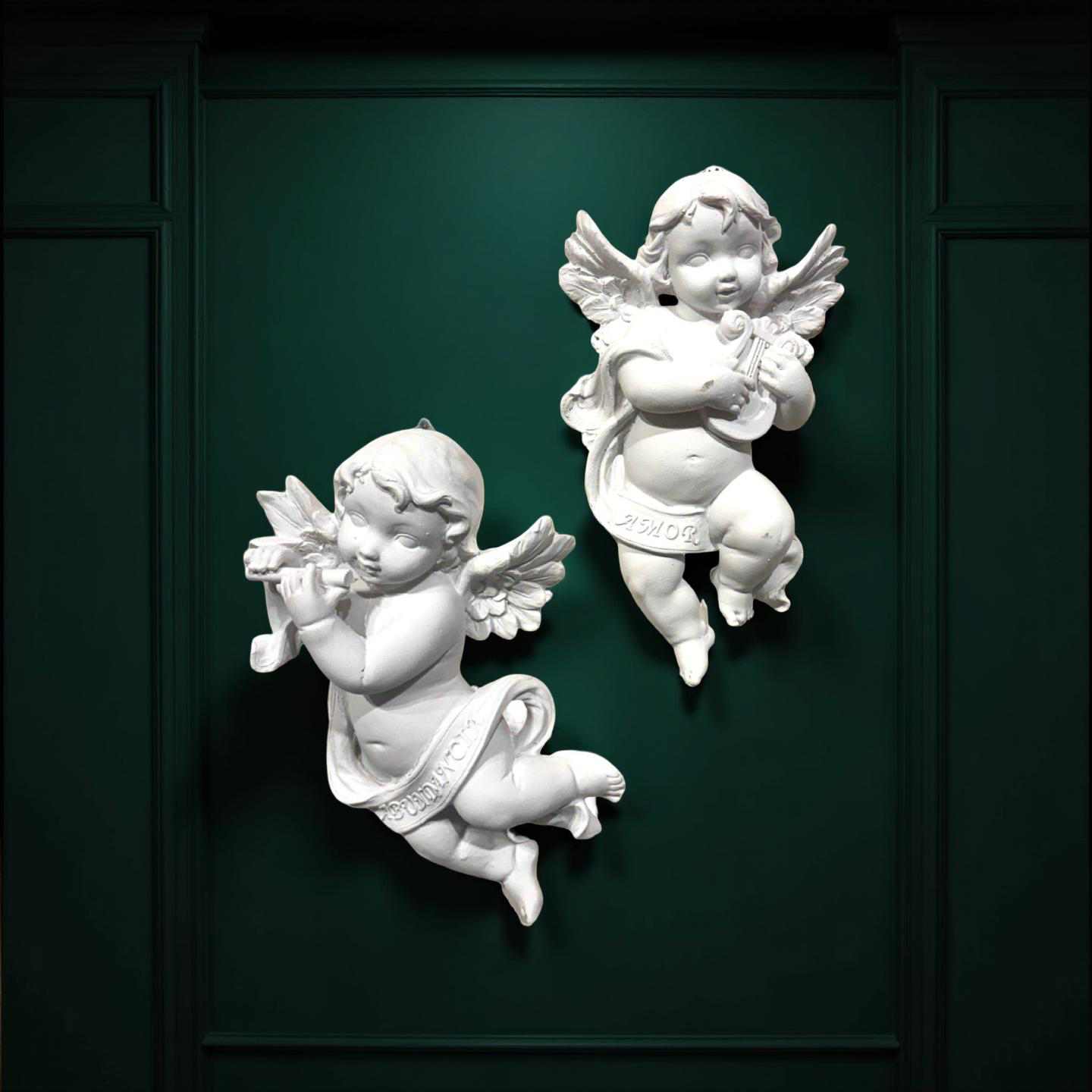 Wall Decor White Cherub S02 (A)