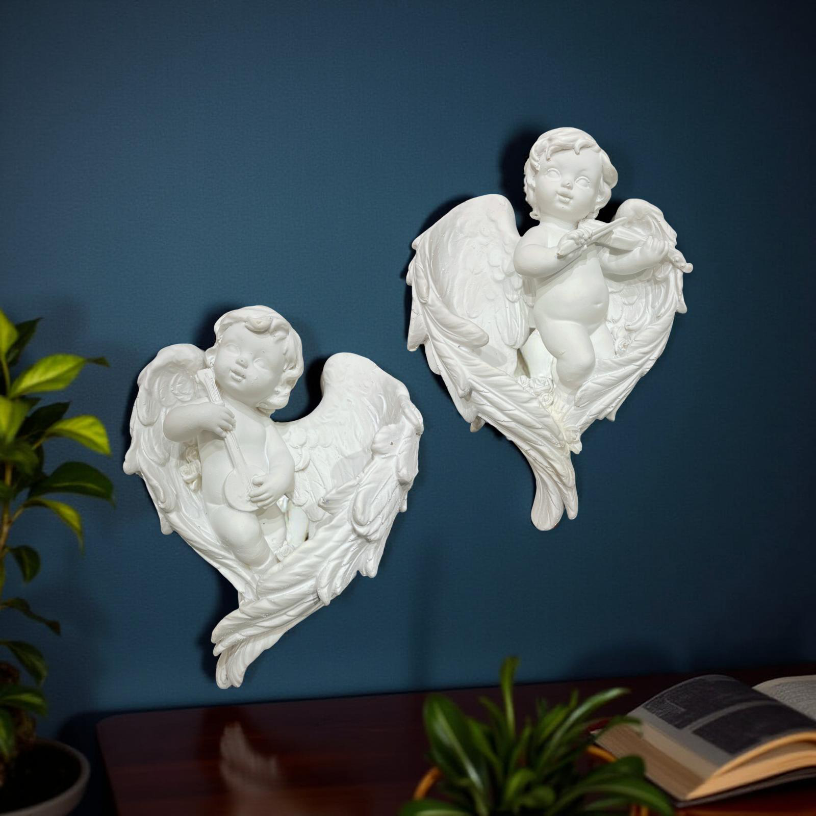 Wall Decor White Cherub S02 (B)
