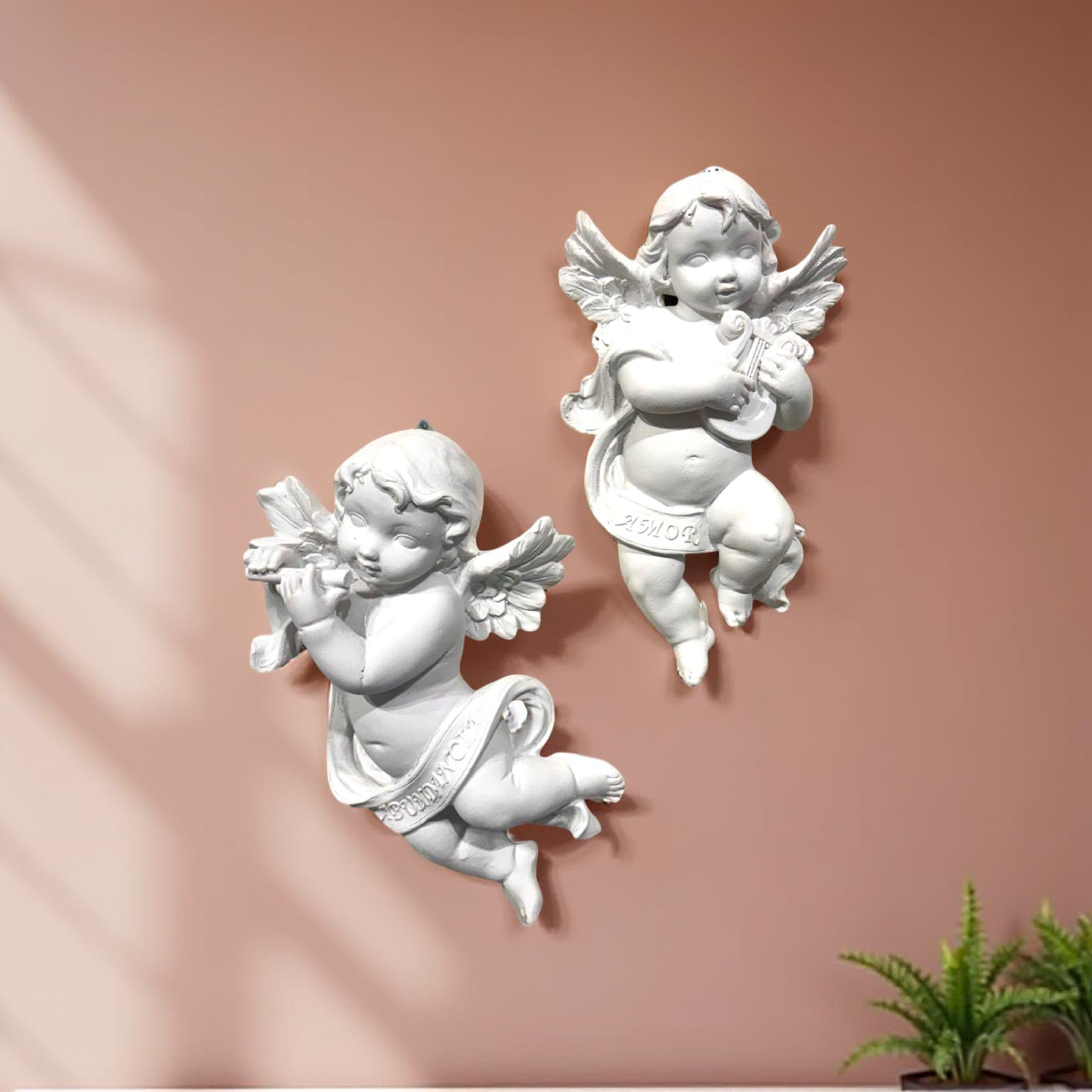 Wall Decor White Cherub S02 (A)
