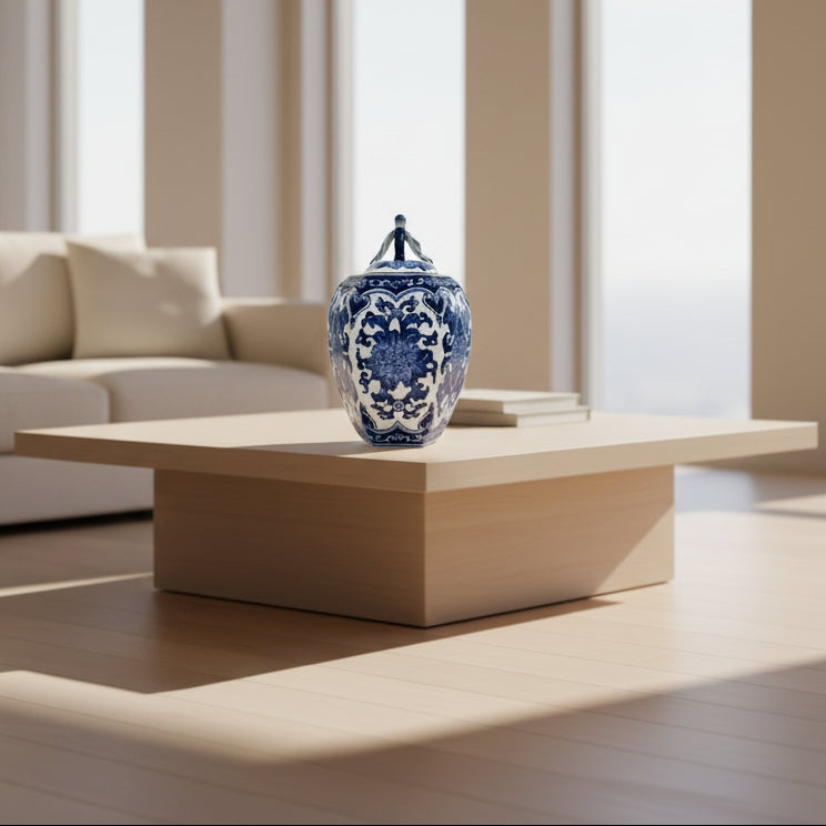 Temple Jar Albert with Flower Leaf Lid