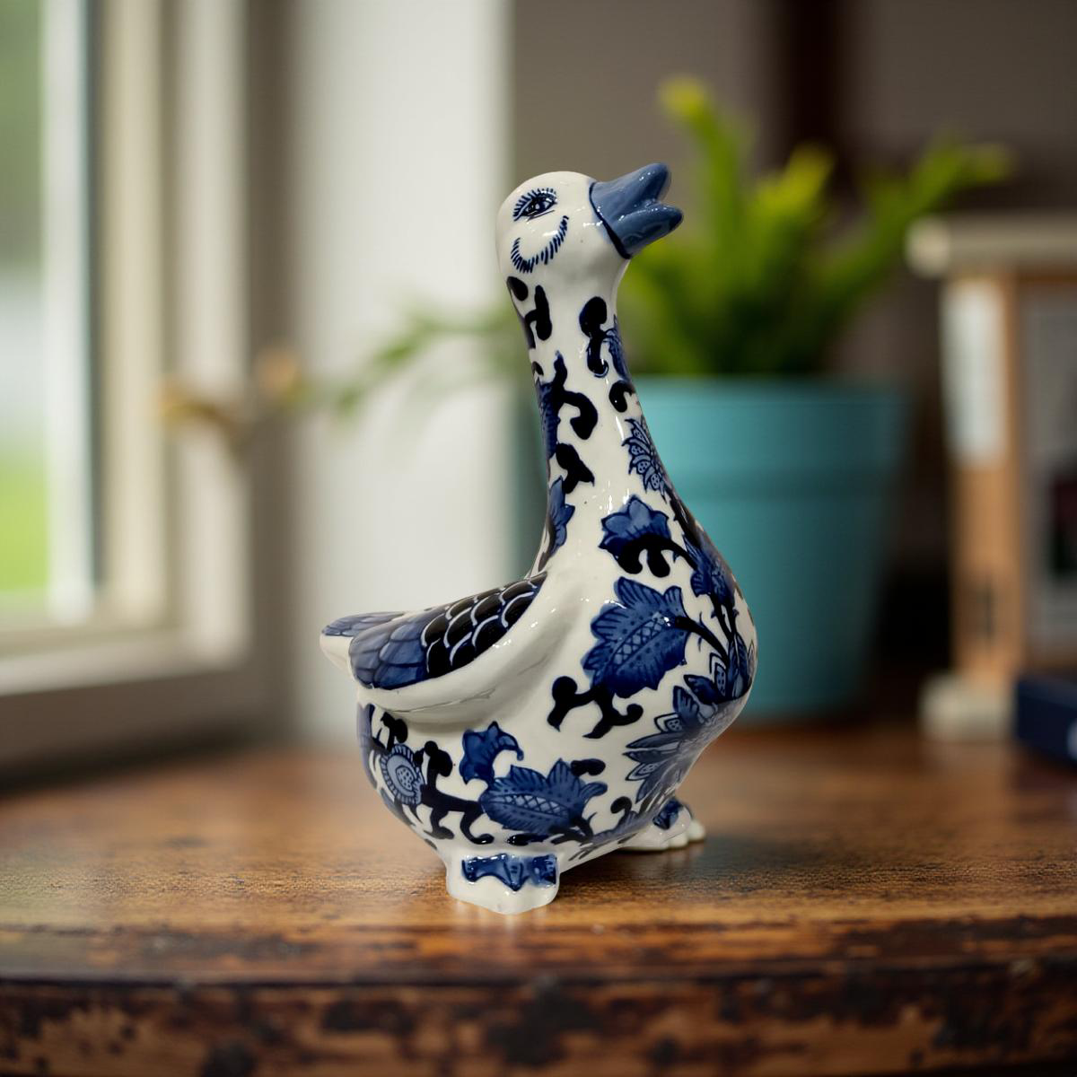 Decorative White & Blue Goose (B)