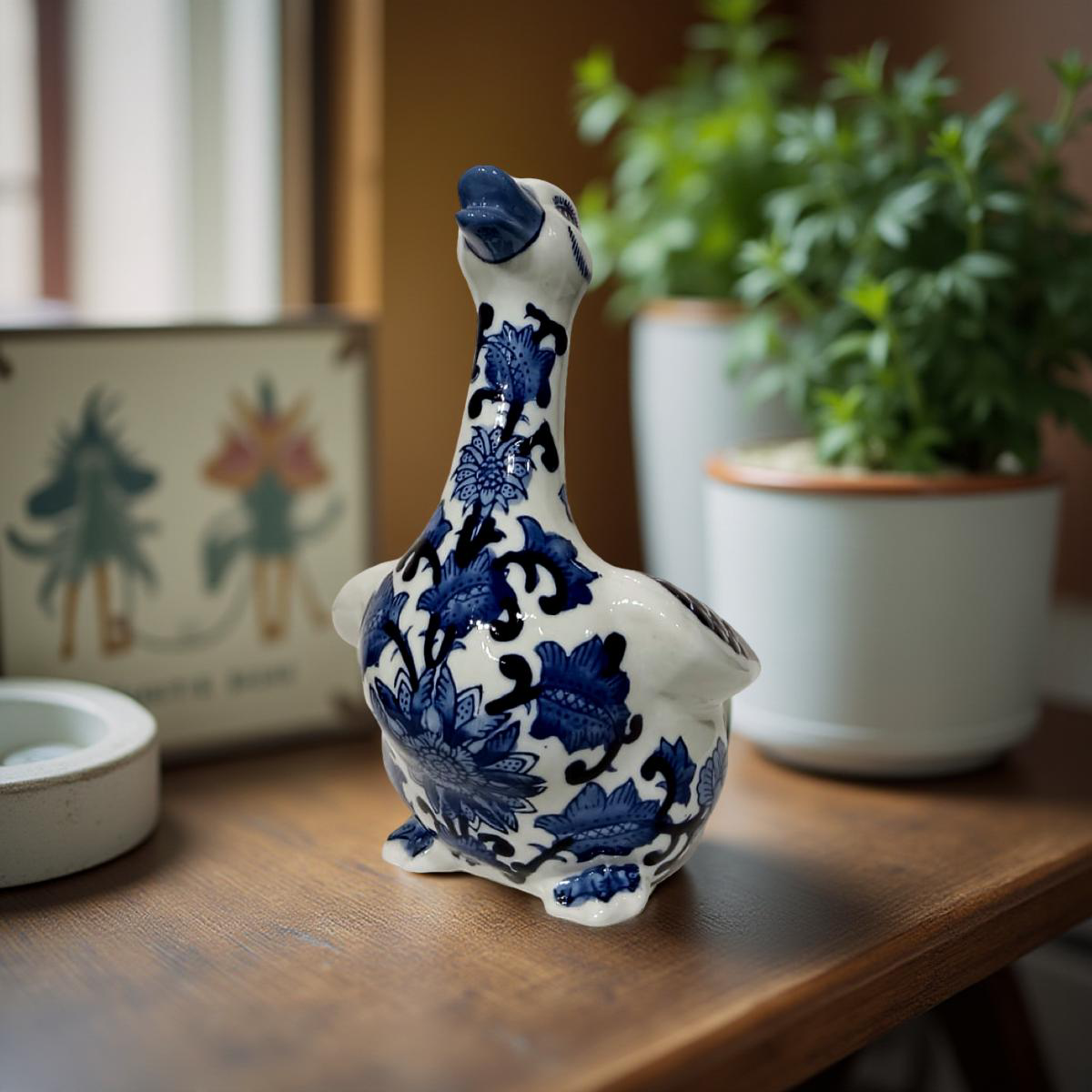 Decorative White & Blue Goose (B)