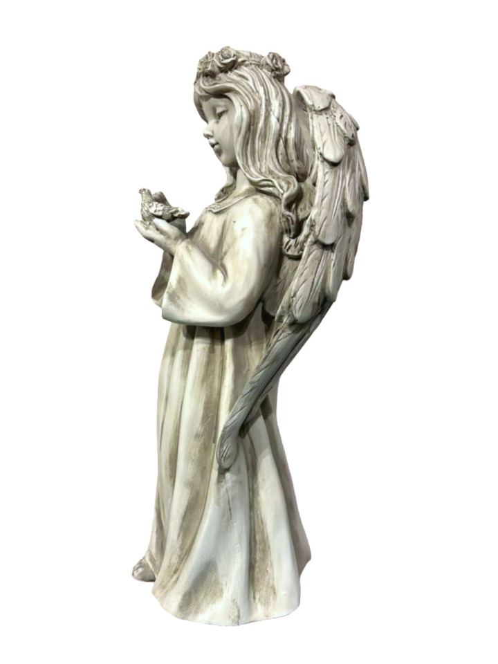 Decor - White Angel With Bird