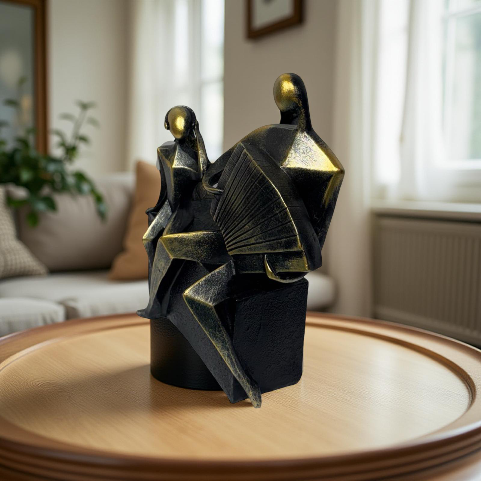 Decor - Accordian Player & Child Figurine