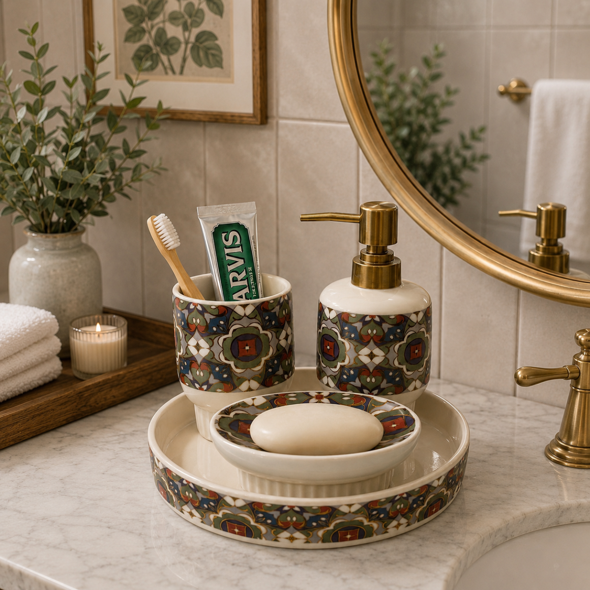 Bath Set Mosaic Bloom