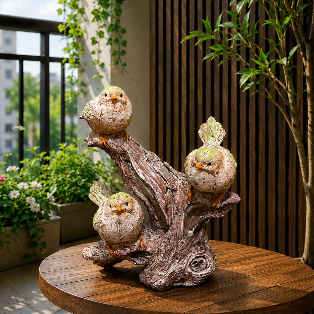 Three Whispering Birds Sculpture