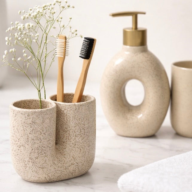 Bath Set Beige Doughnut