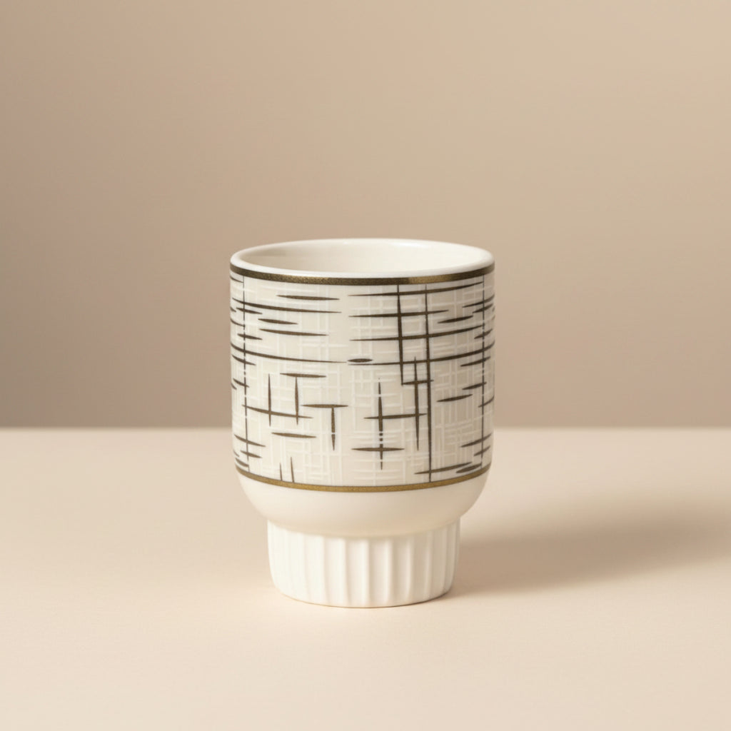 Bath Set Linear Lines White