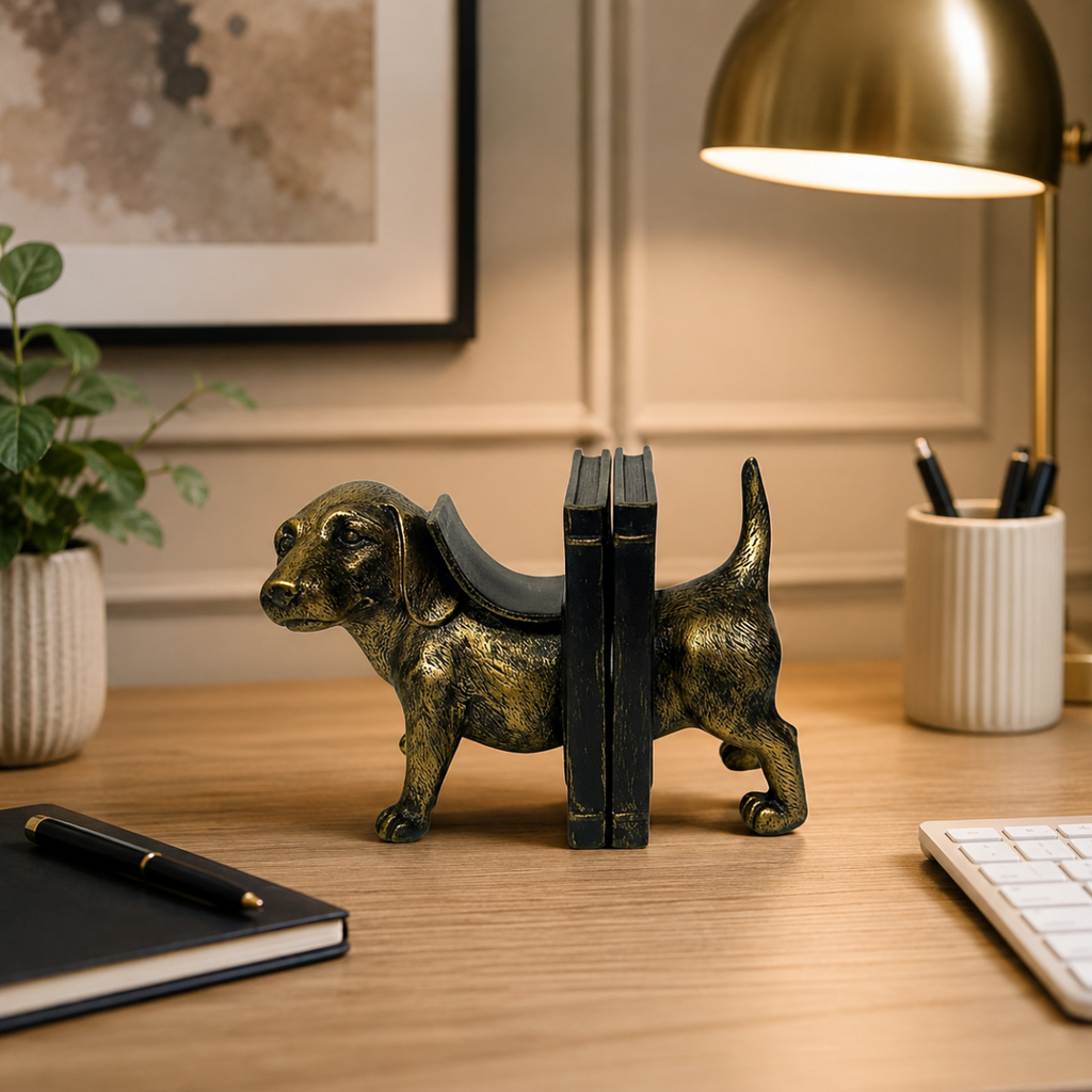 Bookend Golden Black Dashound