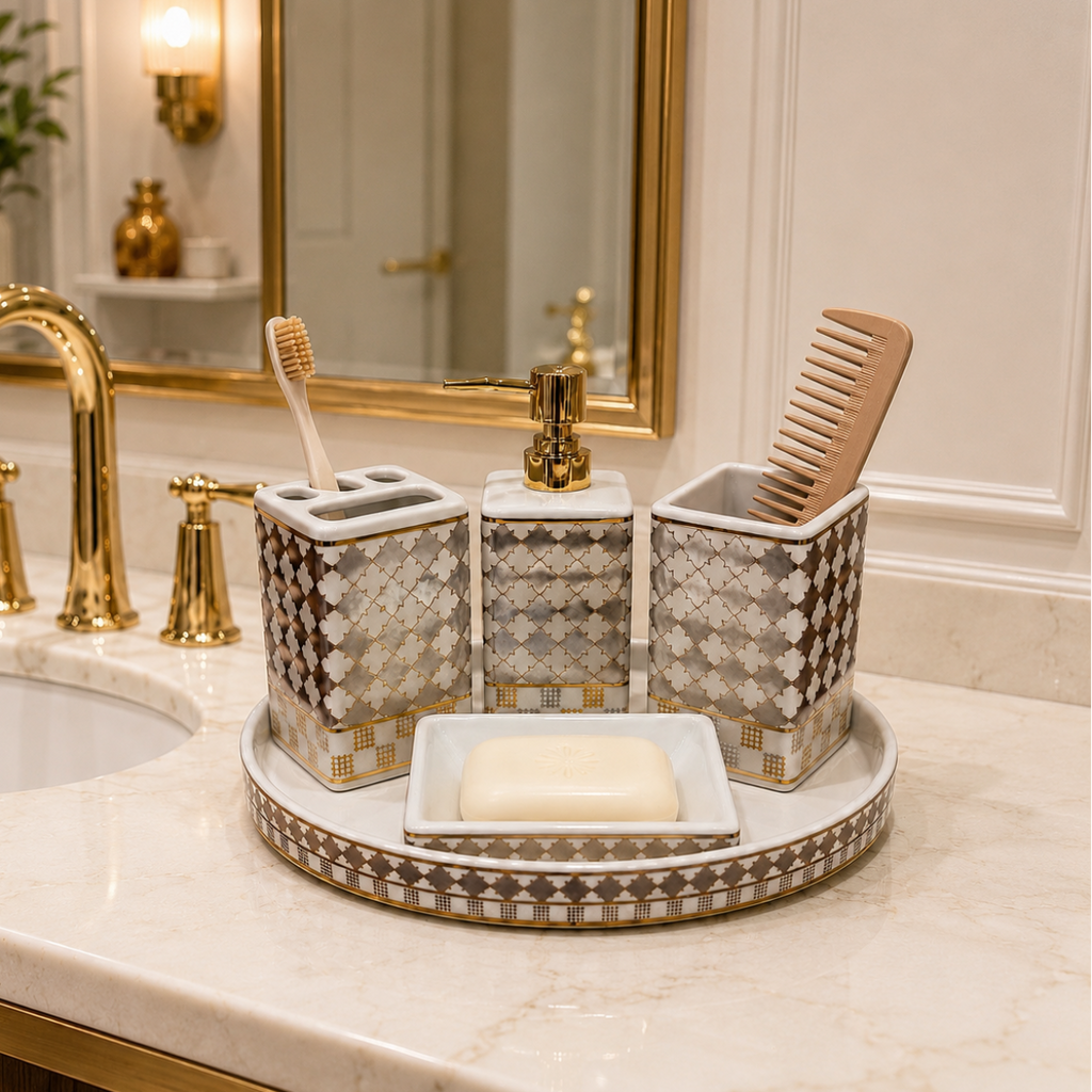 Bath Set Imperial Noir White