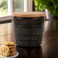 Storage Jar Dots Lines Black