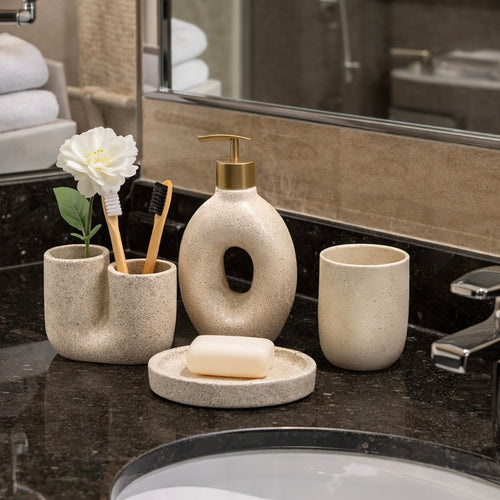 Bath Set Beige Doughnut