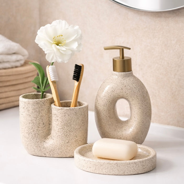 Bath Set Beige Doughnut