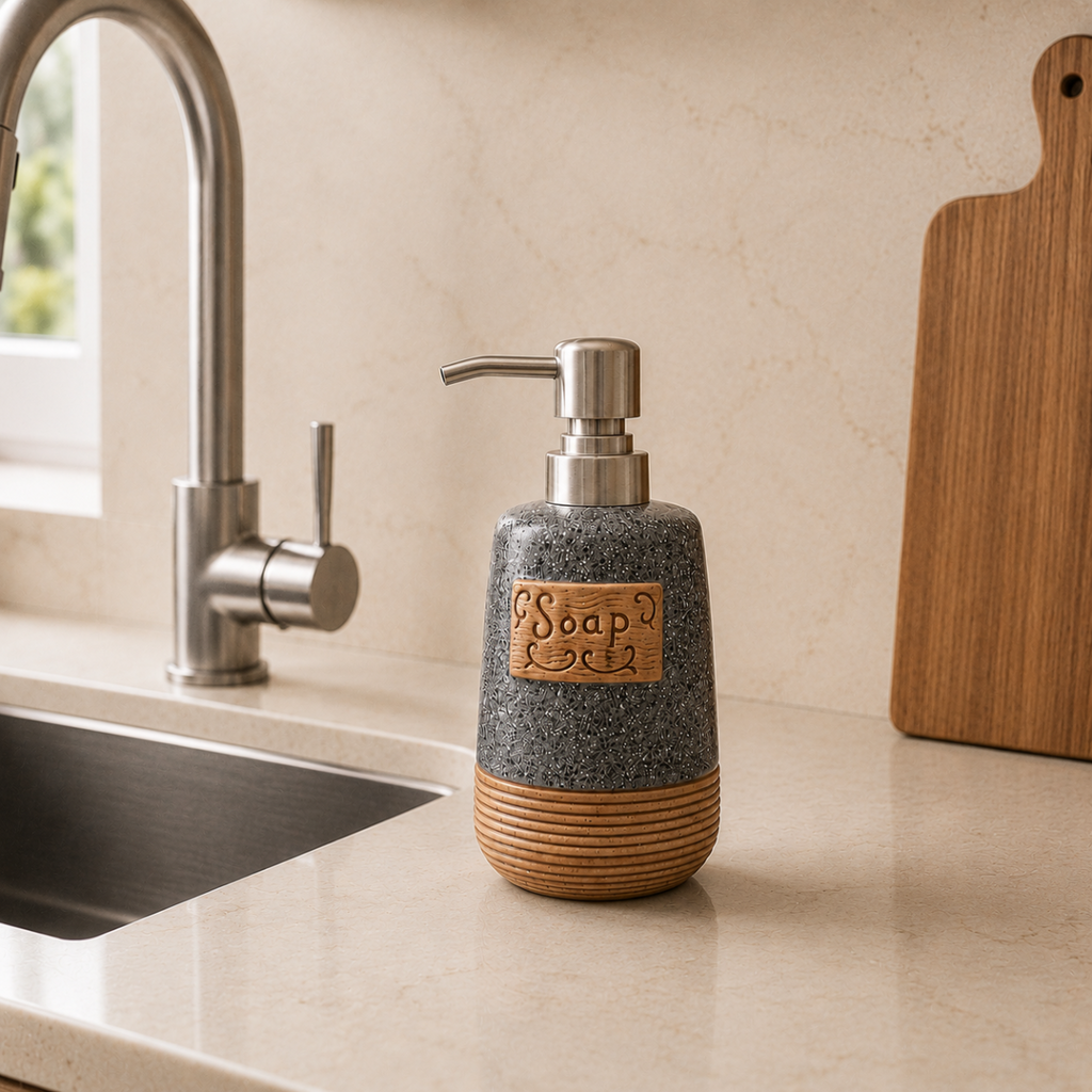 Soap Dispenser - Grey Speckled Stone Soap