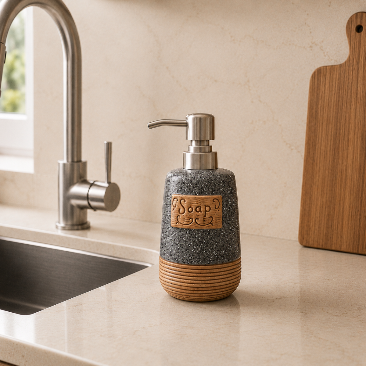 Soap Dispenser - Grey Speckled Stone Soap