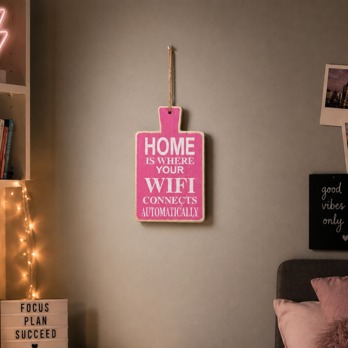 Wall Hanging Home WIFI Wall Pink