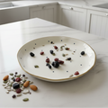 Golden Rim Snack Plate Polka Dots