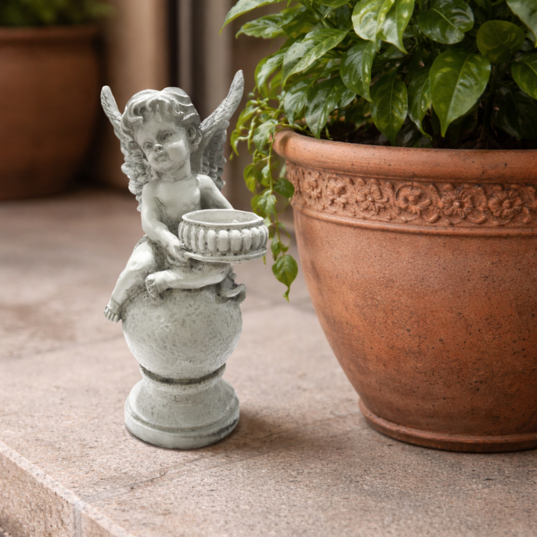 Claire - Cherub Décor Sculpture with Holder