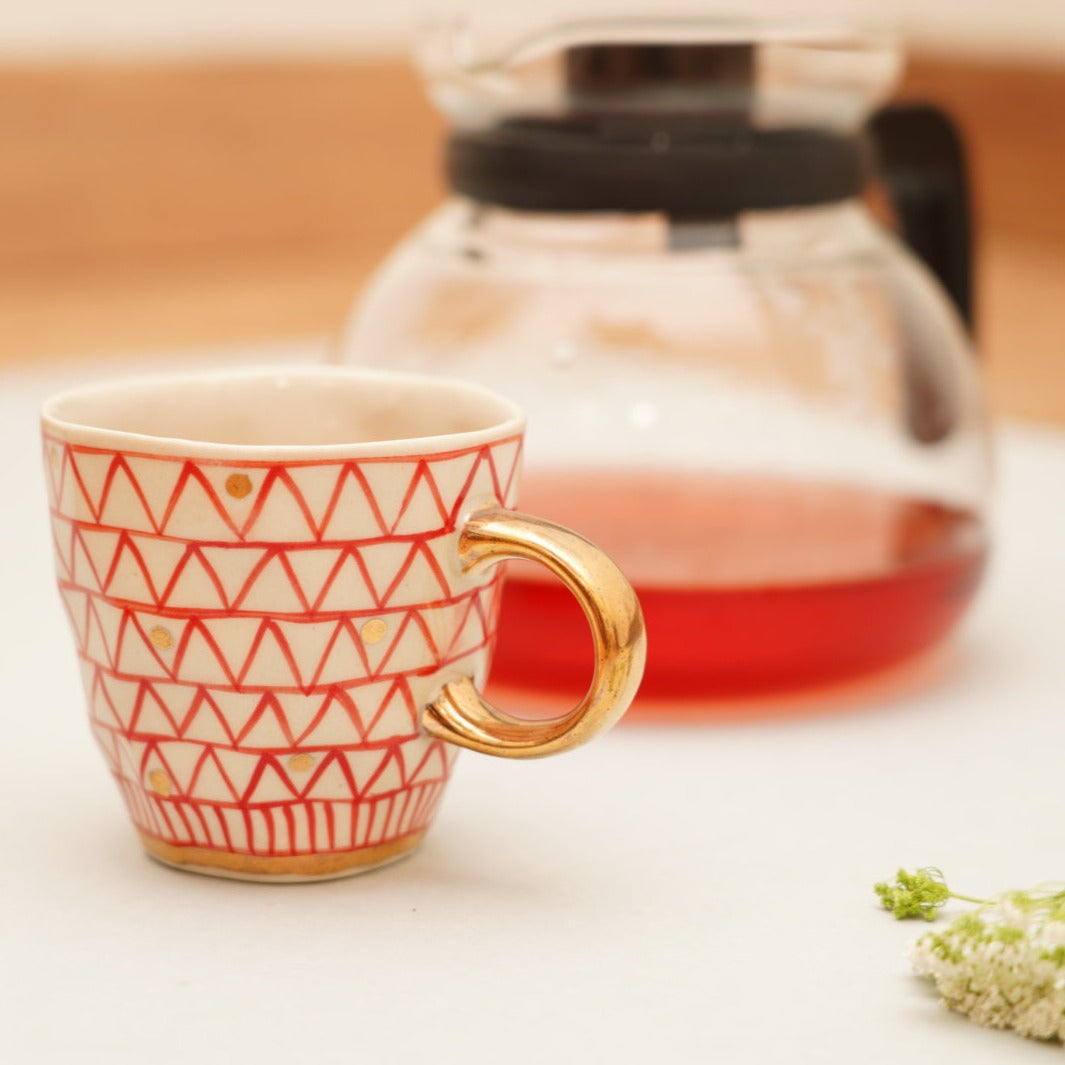 Estelle Mug ZigZag Gold Red