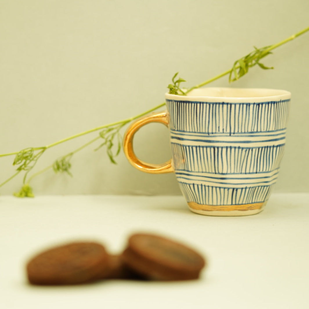 Estelle Mug Double Stripes Blue