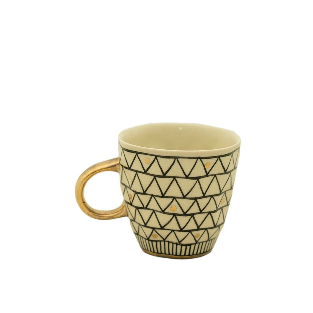 Estelle Mug ZigZag Gold Black