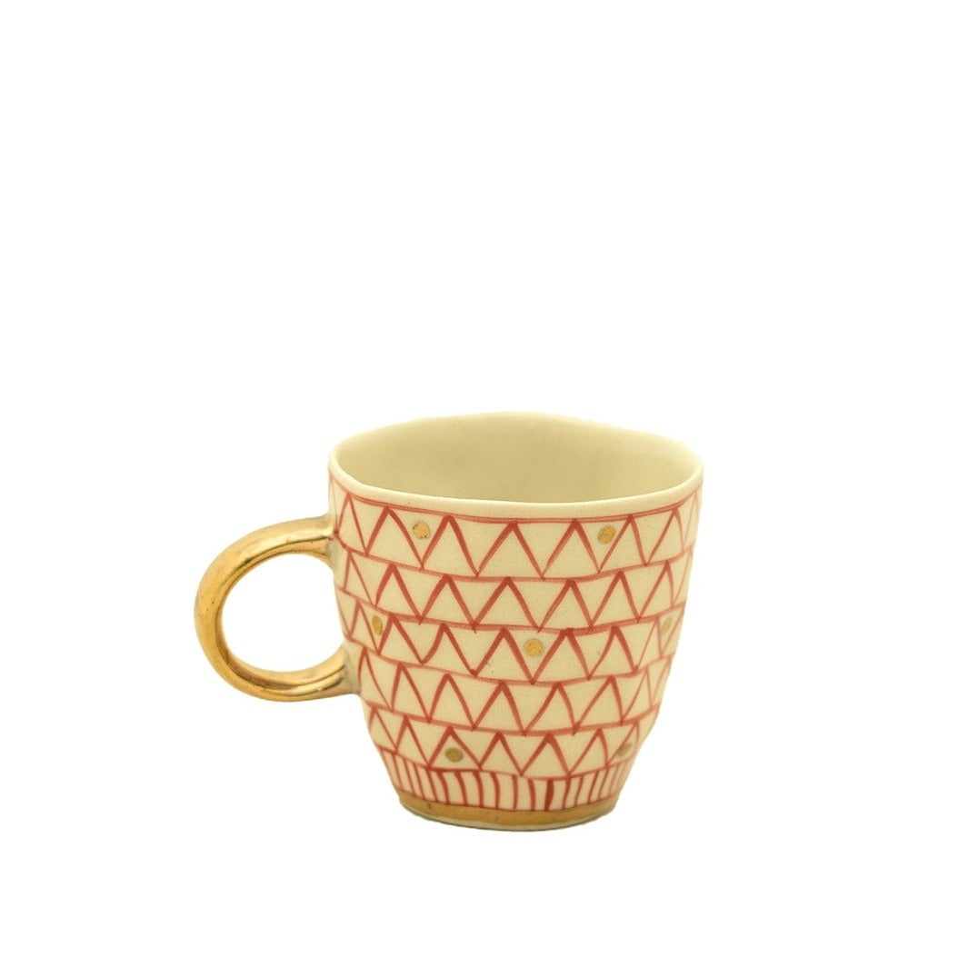 Estelle Mug ZigZag Gold Red