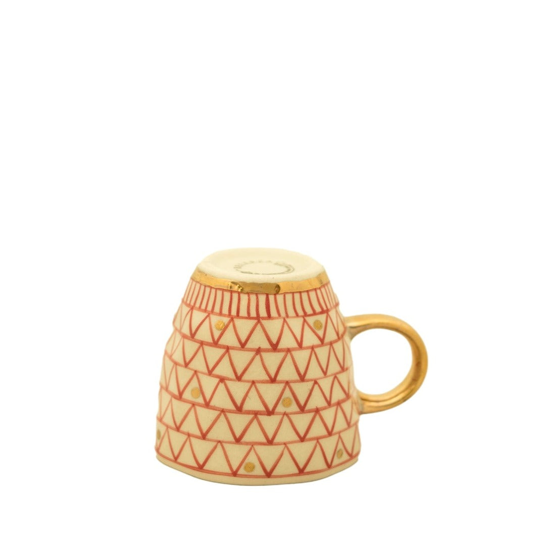 Estelle Mug ZigZag Gold Red