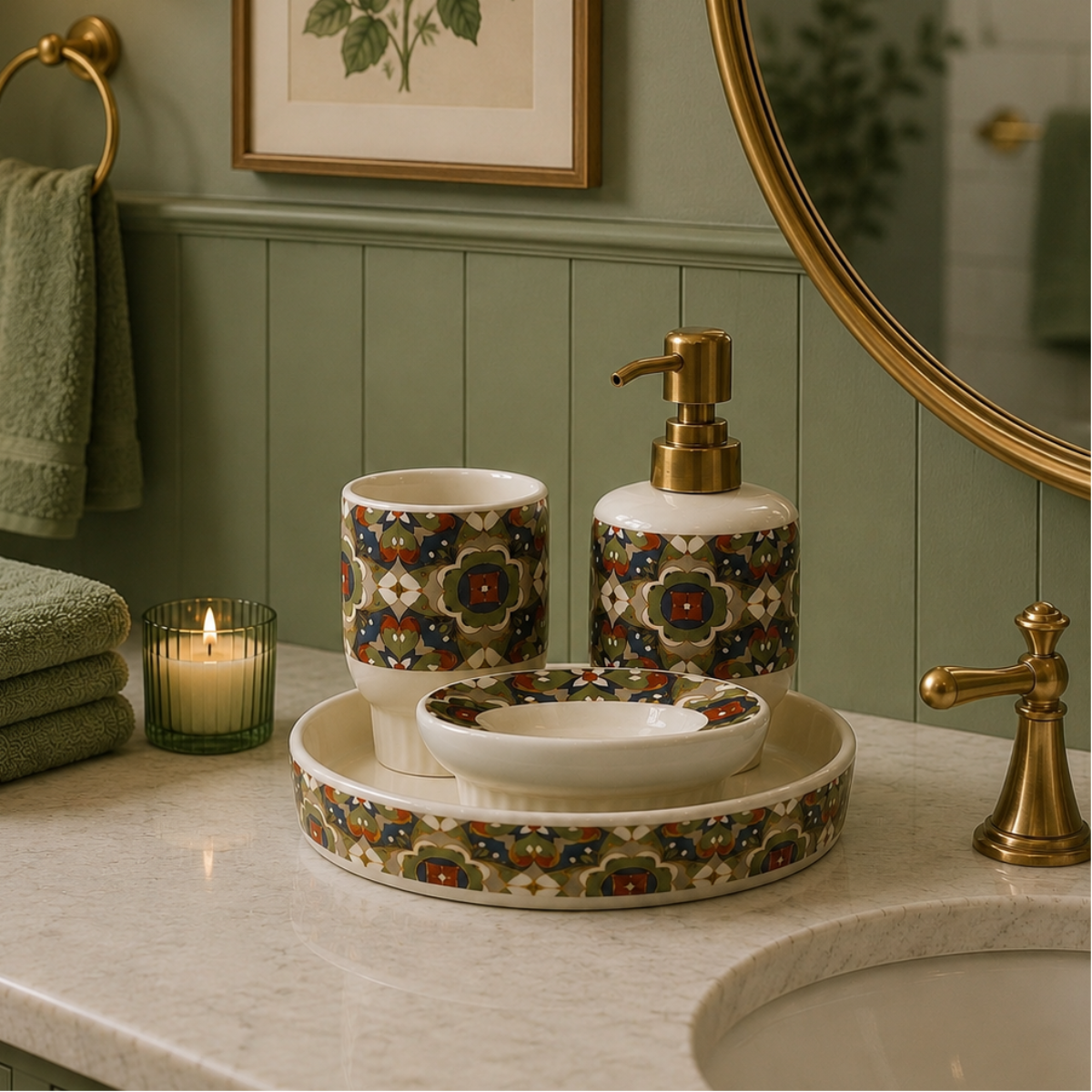 Bath Set Mosaic Bloom