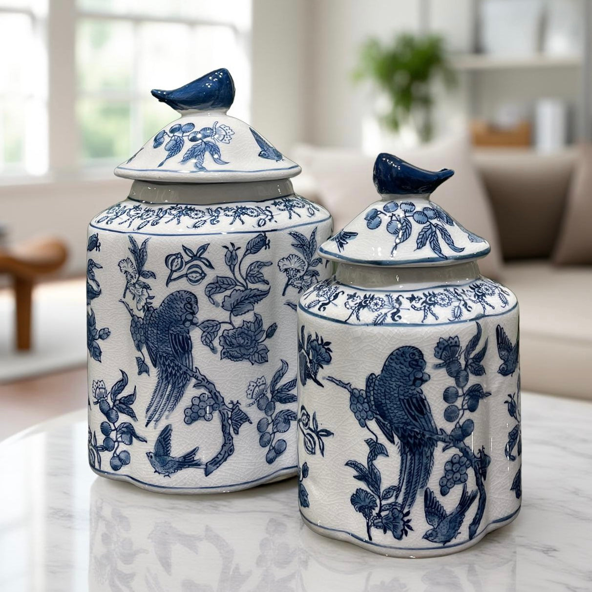 Temple Jar Iris Bird Small