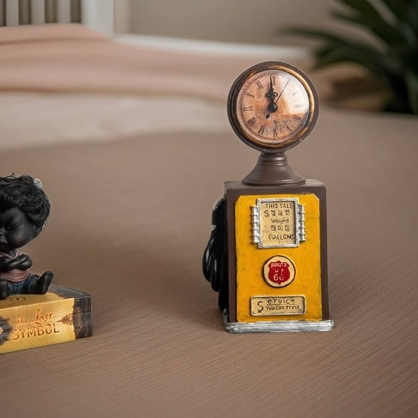 Table Top Clock Petrol Pump