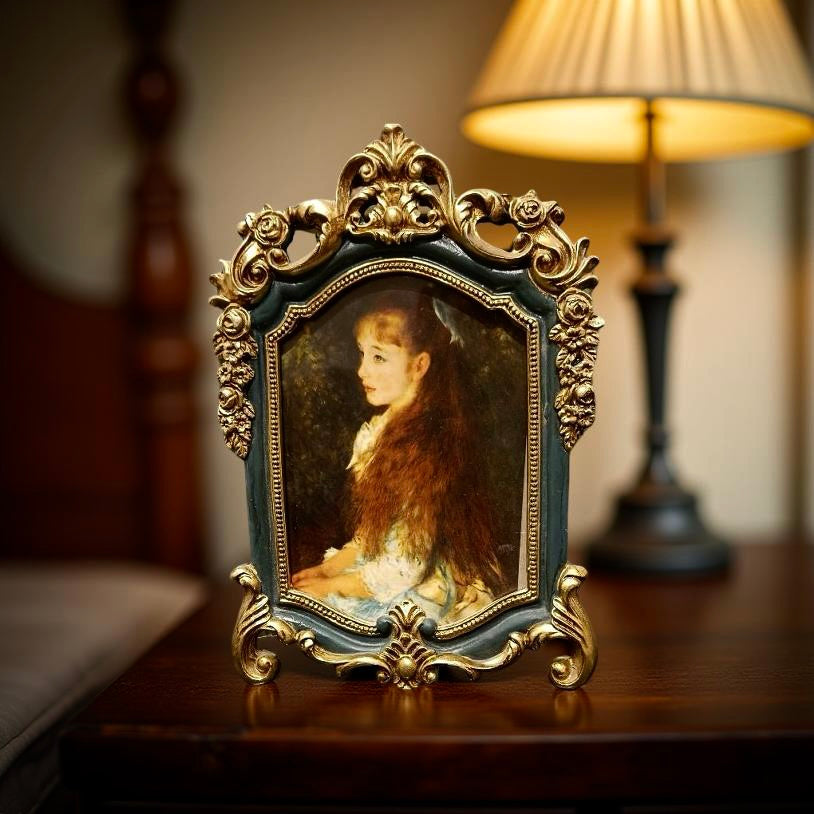 Photo Frame Victorian Green Gold Large
