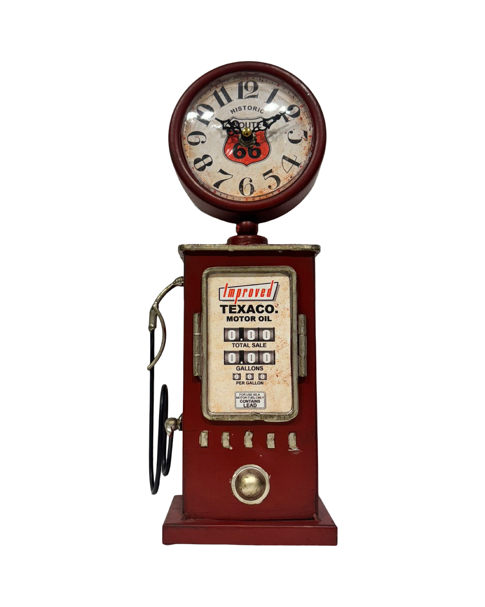 Table Top Clock Red Gasoline Station