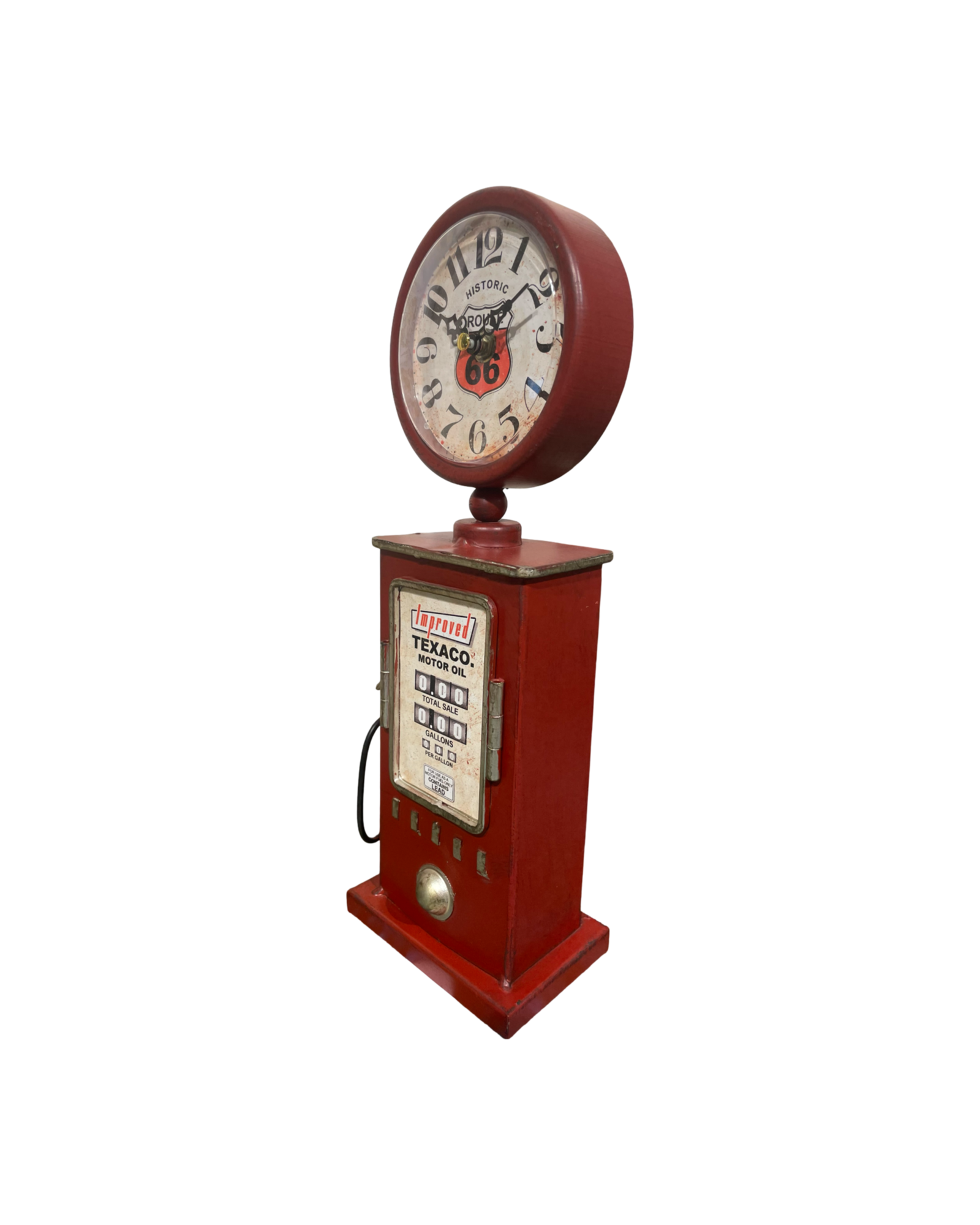 Table Top Clock Red Gasoline Station