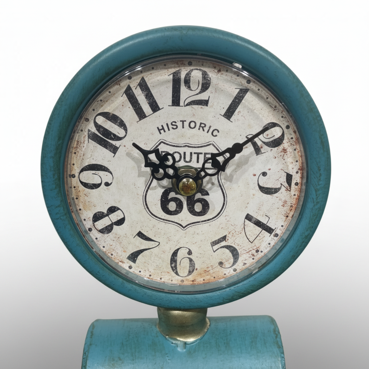 Table Top Clock Blue Gasoline Station
