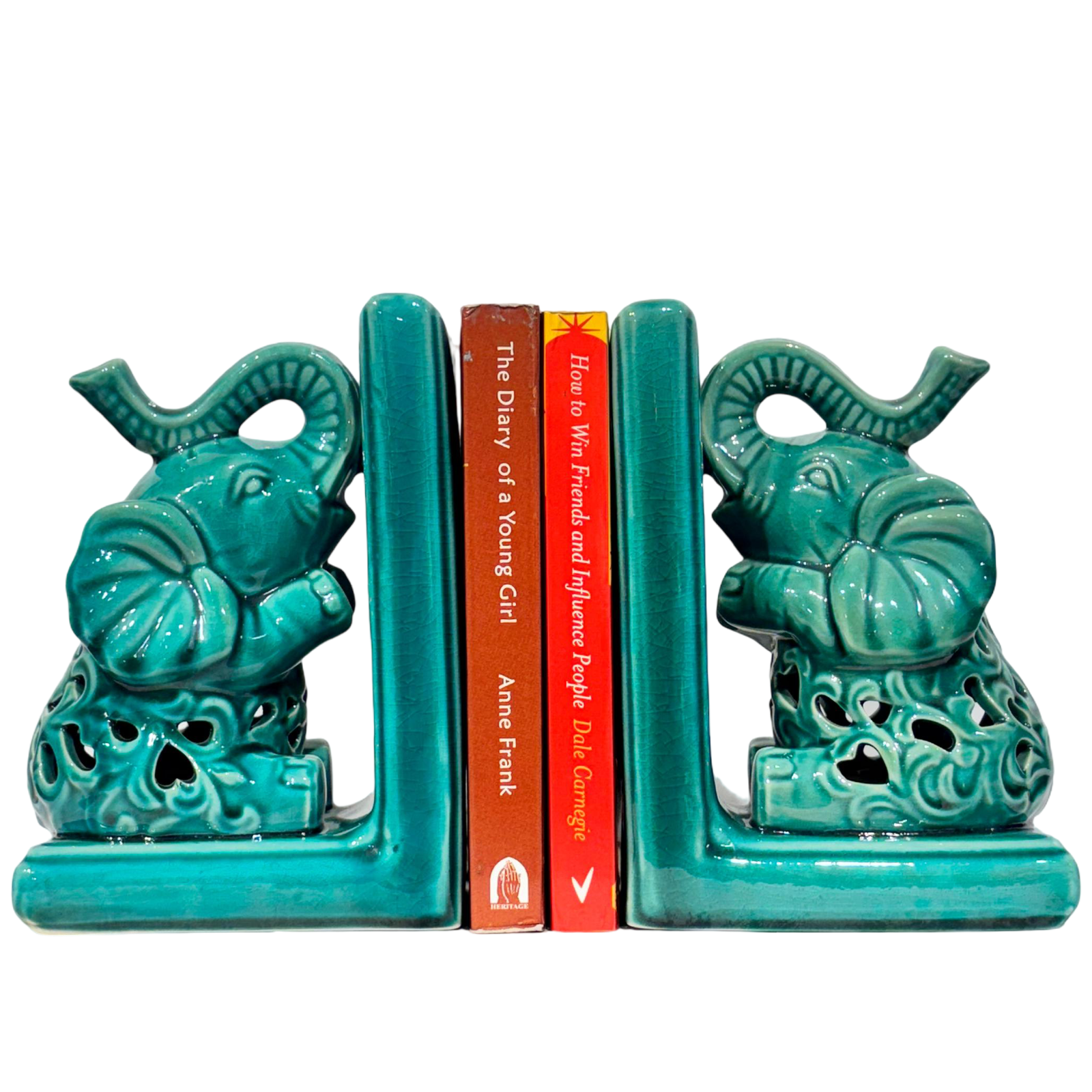 Bookend Ceramic Elephants
