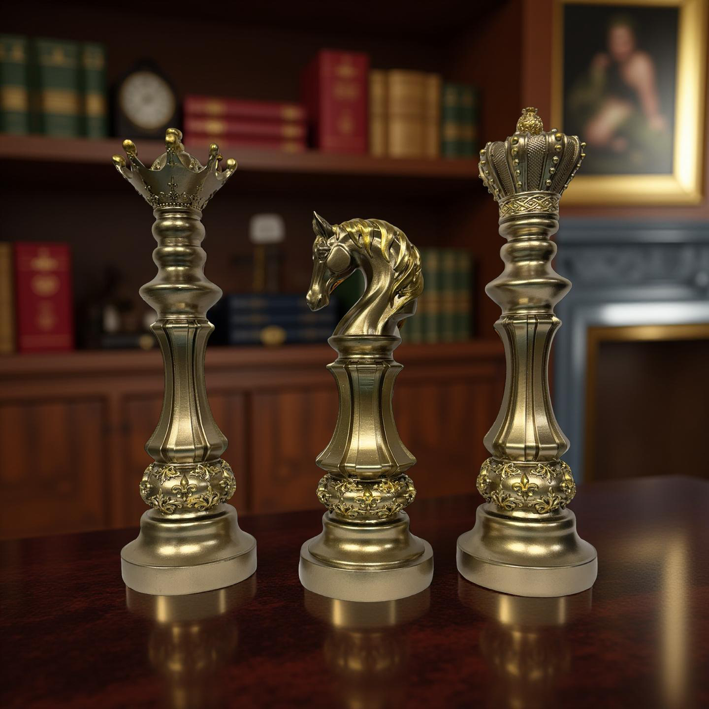 Decorative Chess in Antique Gold S03