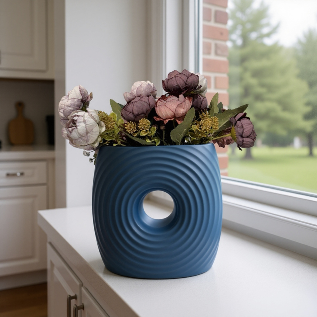 Vase Blue Square Small