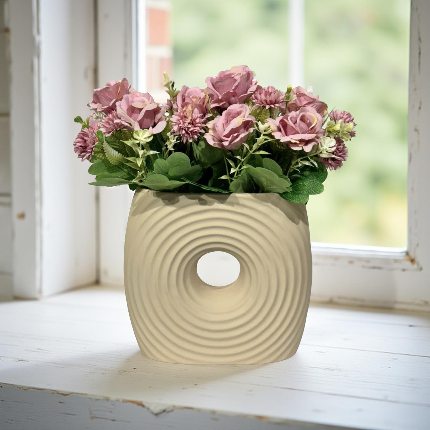 Vase Cream Square Small