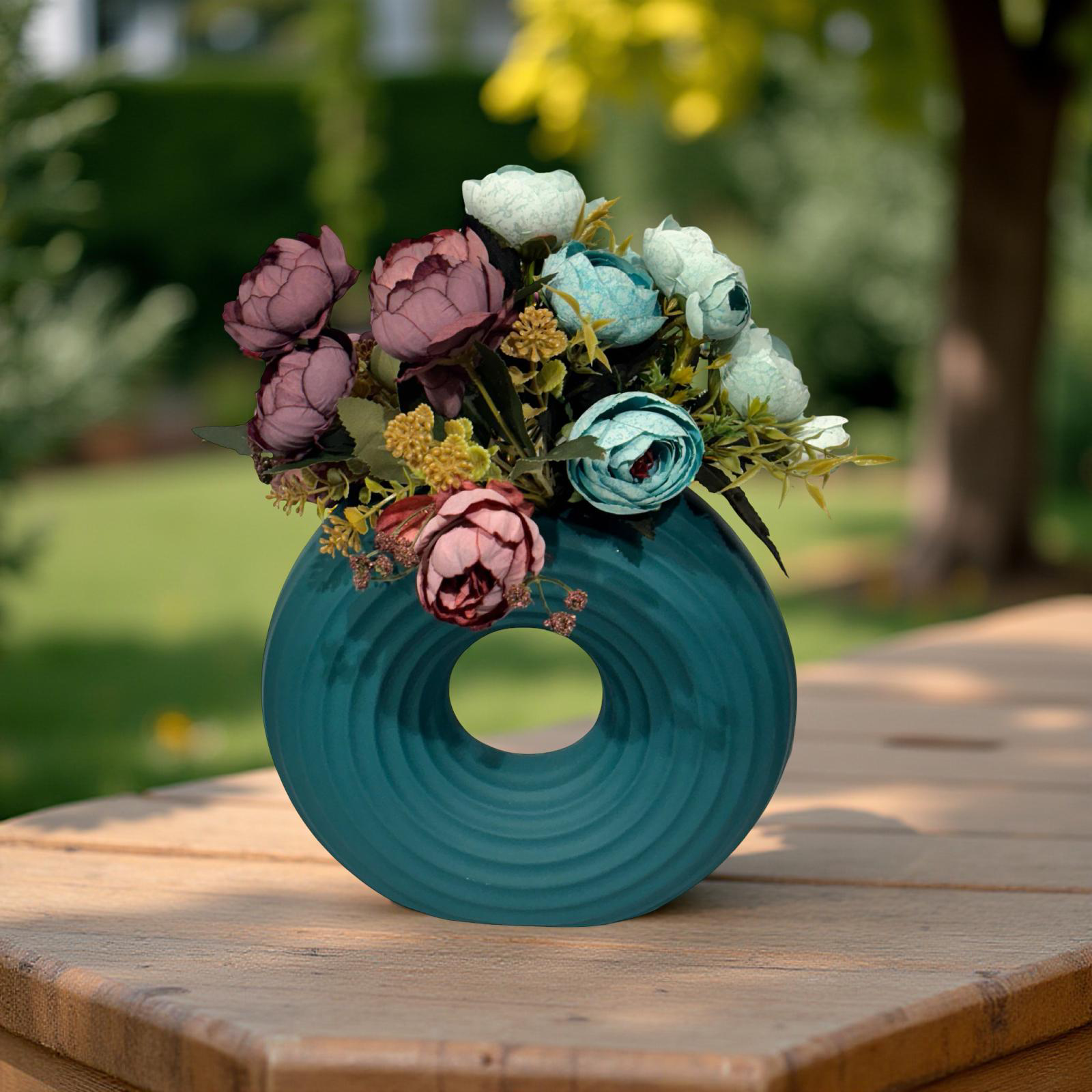 Vase Green Round Small