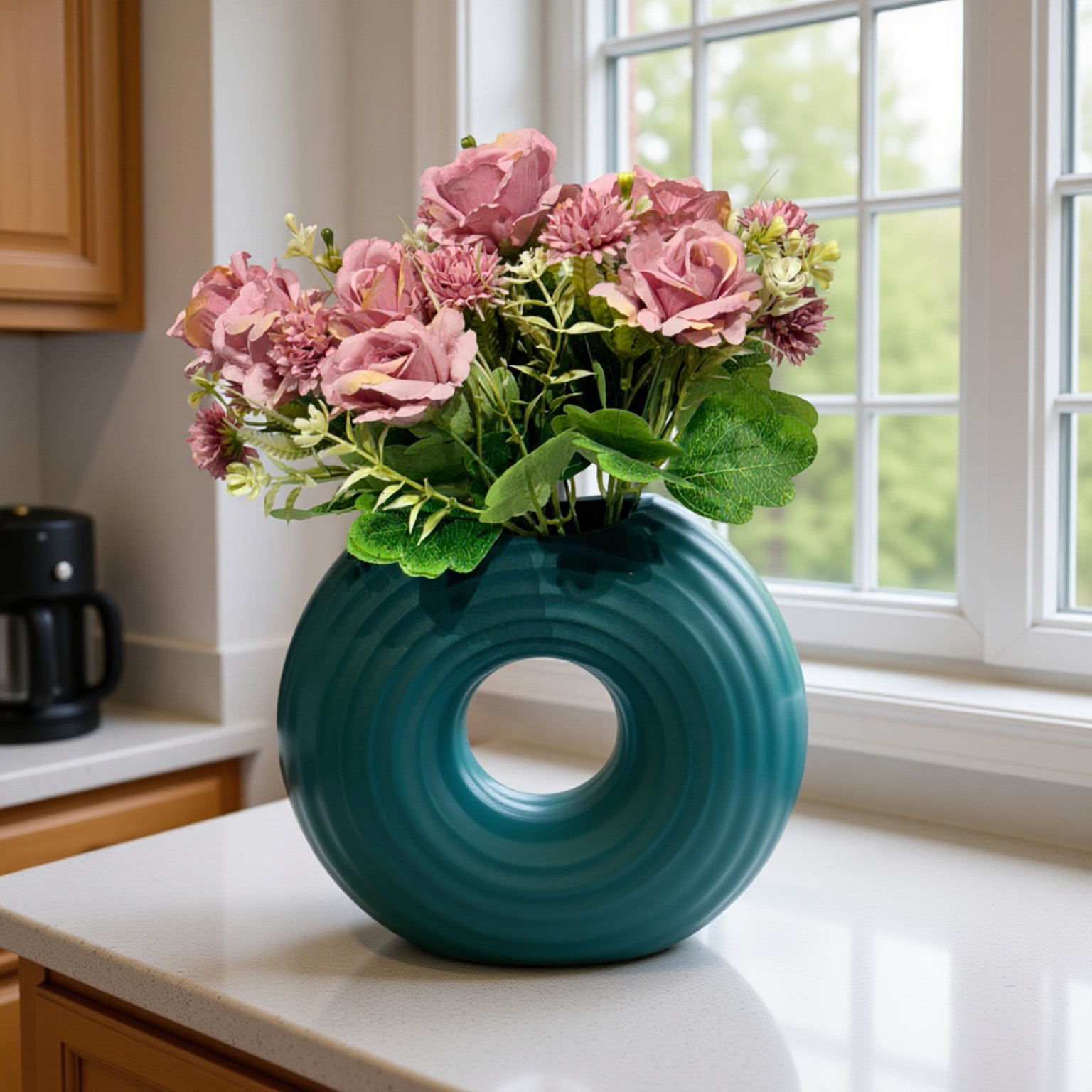 Vase Green Round Small