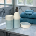 Bath Set Everyday Blue & White