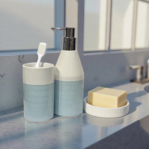 Bath Set Everyday Blue & White